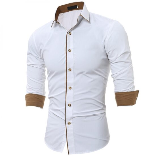 Men Shirts New Arrivals Slim Fit Male Shirt Solid Long Sleeve Cotton ...