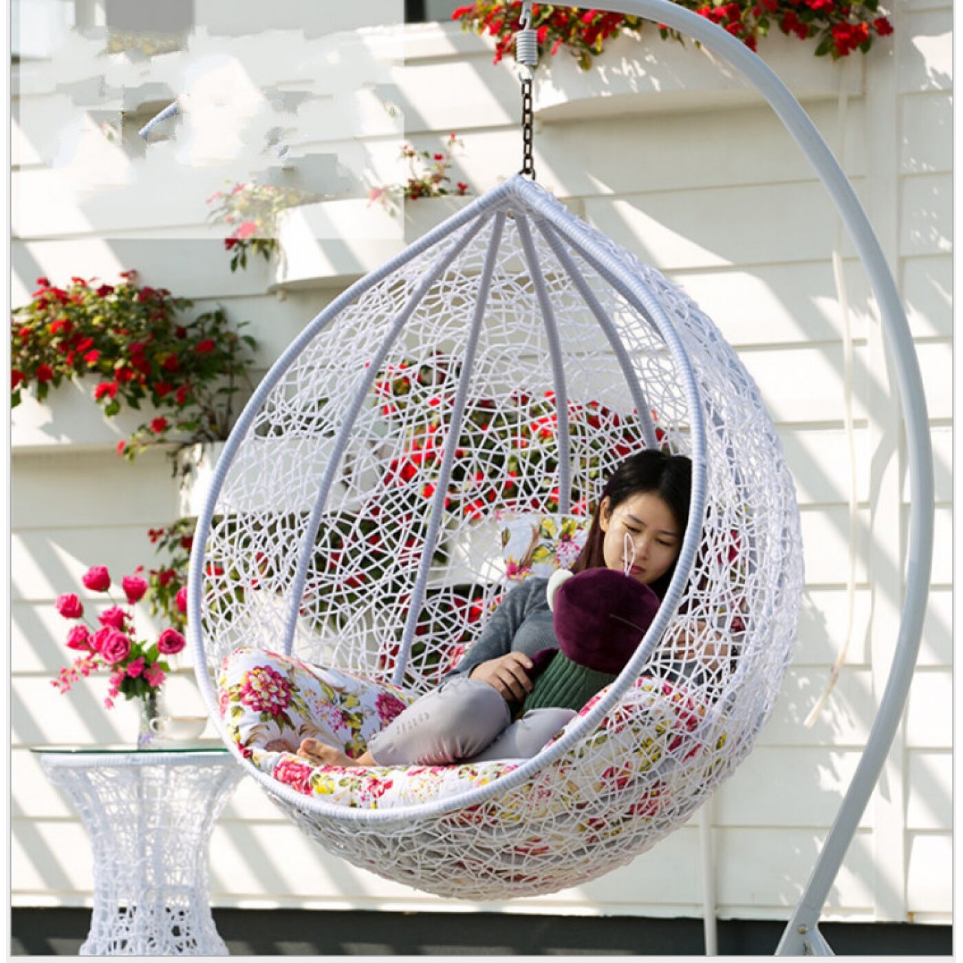 Fashion Garden Furniture Wicker Rattan Egg Hanging Indoor Swing Chair