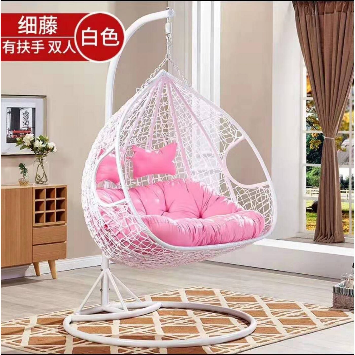 Fashion Garden Furniture Wicker Rattan Egg Hanging Indoor Swing Chair with Stand - Guhaha